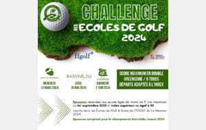 Challenge des Écoles de Golf mercredi 13 mars 2024 au Golf de Bourbon