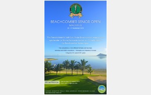 BEACHCOMBER SENIOR OPEN AU PARADIS : les 20 et 21 septembre