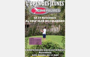 OPEN JEUNES CINÉPALMES : LE 16 NOVEMBRE AU COLORADO