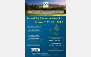 GP ANNIVERSAIRE DU GCB : 29, 30 AVRIL ET 1er MAI