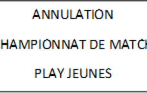 ANNULATION CHAMPIONNAT DE MATCH PLAY JEUNES 2018