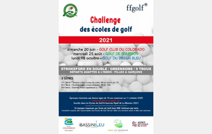 CHALLENGE INTER ECOLES DE GOLF LE 20 JUIN AU GCC