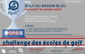 LES RESULTATS * Challenge des Écoles de Golf - Golf du Bassin Bleu - Mercredi 18 octobre 2023