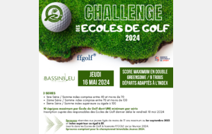 Challenge des Écoles de Golf 2024 au Golf du Bassin Bleu / Jeudi 16 mai 2024