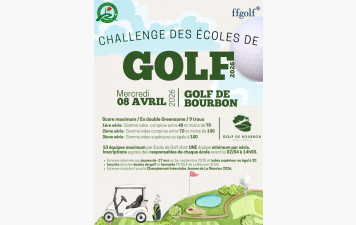 Challenge des Écoles de Golf 2026 au Golf de Bourbon / Mercredi 8 avril 2026