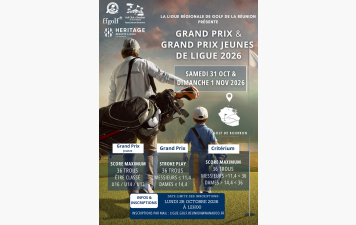 GRAND PRIX &amp; GRAND PRIX JEUNES LRGR - SAMEDI 31 OCTOBRE &amp; DIMANCHE 1er NOVEMBRE 2026 - GOLF DE BOURBON