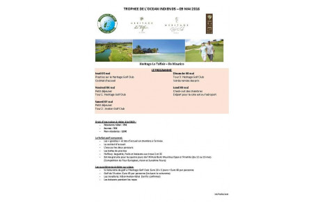 MAURICE : TROPHÉE DE L'OCEAN INDIEN, DU 6 AU 9 MAI
