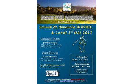 GP ANNIVERSAIRE DU GCB : 29, 30 AVRIL ET 1er MAI