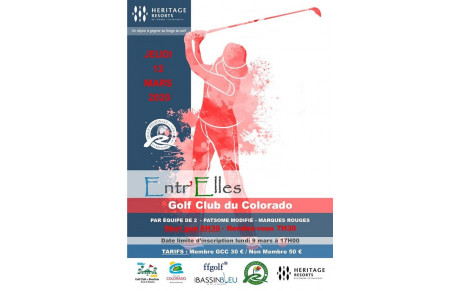 ENTR'ELLES JEUDI 12 MARS 2020 AU GOLF CLUB DU COLORADO LES RESULTATS