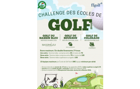 Challenge des Écoles de Golf 2026 au Golf du Bassin Bleu / Mercredi 4 mars 2026